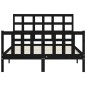 vidaXL Estructura de cama con cabecero madera maciza negro 120x200 cm