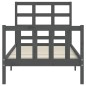 vidaXL Estructura de cama con cabecero madera maciza gris 100x200 cm