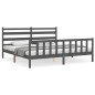 vidaXL Estructura de cama con cabecero madera maciza gris 200x200 cm vidaXL Estructura de cama con cabecero madera maciza gris 200x200 cm
