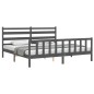 vidaXL Estructura de cama con cabecero madera maciza gris 200x200 cm vidaXL Estructura de cama con cabecero madera maciza gris 200x200 cm