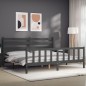 vidaXL Estructura de cama con cabecero madera maciza gris 200x200 cm vidaXL Estructura de cama con cabecero madera maciza gris 200x200 cm