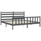 vidaXL Estructura de cama con cabecero madera maciza gris 200x200 cm vidaXL Estructura de cama con cabecero madera maciza gris 200x200 cm