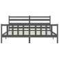 vidaXL Estructura de cama con cabecero madera maciza gris 200x200 cm vidaXL Estructura de cama con cabecero madera maciza gris 200x200 cm