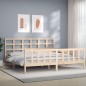vidaXL Estructura de cama con cabecero madera maciza 180x200 cm