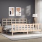 vidaXL Estructura de cama con cabecero madera maciza 180x200 cm