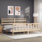 vidaXL Estructura de cama con cabecero madera maciza 180x200 cm vidaXL Estructura de cama con cabecero madera maciza 180x200 cm