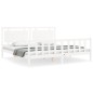 vidaXL Estructura de cama con cabecero madera maciza blanco 180x200 cm vidaXL Estructura de cama con cabecero madera maciza blanco 180x200 cm