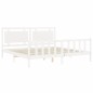 vidaXL Estructura de cama con cabecero madera maciza blanco 180x200 cm vidaXL Estructura de cama con cabecero madera maciza blanco 180x200 cm