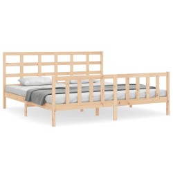 vidaXL Estructura de cama con cabecero madera maciza 200x200 cm