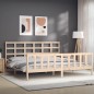 vidaXL Estructura de cama con cabecero madera maciza 200x200 cm vidaXL Estructura de cama con cabecero madera maciza 200x200 cm