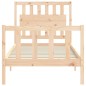 vidaXL Estructura de cama con cabecero madera maciza 90x200 cm vidaXL Estructura de cama con cabecero madera maciza 90x200 cm