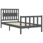 vidaXL Estructura de cama con cabecero madera maciza gris 100x200 cm vidaXL Estructura de cama con cabecero madera maciza gris 100x200 cm