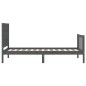 vidaXL Estructura de cama con cabecero madera maciza gris 100x200 cm vidaXL Estructura de cama con cabecero madera maciza gris 100x200 cm