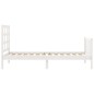 vidaXL Estructura de cama con cabecero madera maciza blanco 90x200 cm vidaXL Estructura de cama con cabecero madera maciza blanco 90x200 cm