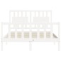 vidaXL Estructura de cama con cabecero madera maciza blanco 140x190 cm vidaXL Estructura de cama con cabecero madera maciza blanco 140x190 cm