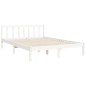 vidaXL Estructura de cama con cabecero madera maciza blanco 140x190 cm vidaXL Estructura de cama con cabecero madera maciza blanco 140x190 cm