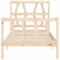 vidaXL Estructura de cama individual con cabecero madera maciza