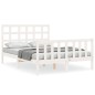 vidaXL Estructura de cama con cabecero madera maciza blanco 140x200 cm