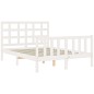 vidaXL Estructura de cama con cabecero madera maciza blanco 140x200 cm