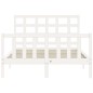 vidaXL Estructura de cama con cabecero madera maciza blanco 140x200 cm