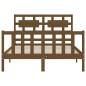vidaXL Estructura cama y cabecero madera maciza marrón miel 120x200 cm