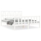vidaXL Estructura de cama con cabecero madera maciza blanco 160x200 cm vidaXL Estructura de cama con cabecero madera maciza blanco 160x200 cm