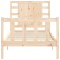 vidaXL Estructura de cama individual con cabecero madera maciza