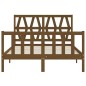 vidaXL Estructura de cama matrimonio con cabecero madera marrón miel