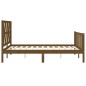 vidaXL Estructura de cama matrimonio con cabecero madera marrón miel