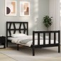vidaXL Estructura de cama con cabecero madera maciza negro 100x200 cm vidaXL Estructura de cama con cabecero madera maciza negro 100x200 cm