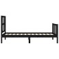 vidaXL Estructura de cama con cabecero madera maciza negro 100x200 cm vidaXL Estructura de cama con cabecero madera maciza negro 100x200 cm