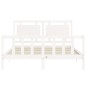 vidaXL Estructura de cama con cabecero madera maciza blanco 160x200 cm vidaXL Estructura de cama con cabecero madera maciza blanco 160x200 cm