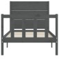 vidaXL Estructura de cama con cabecero madera maciza gris 100x200 cm vidaXL Estructura de cama con cabecero madera maciza gris 100x200 cm