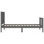 vidaXL Estructura de cama individual con cabecero madera maciza gris