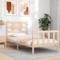 vidaXL Estructura de cama con cabecero madera maciza vidaXL Estructura de cama con cabecero madera maciza