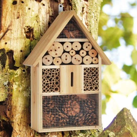 HI Caseta para insectos madera natural 31x10x48 cm 