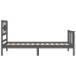 vidaXL Estructura de cama con cabecero madera maciza gris vidaXL Estructura de cama con cabecero madera maciza gris