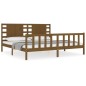 vidaXL Estructura cama y cabecero madera maciza marrón miel 200x200 cm vidaXL Estructura cama y cabecero madera maciza marrón miel 200x200 cm
