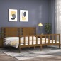vidaXL Estructura cama y cabecero madera maciza marrón miel 200x200 cm vidaXL Estructura cama y cabecero madera maciza marrón miel 200x200 cm