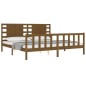 vidaXL Estructura cama y cabecero madera maciza marrón miel 200x200 cm vidaXL Estructura cama y cabecero madera maciza marrón miel 200x200 cm