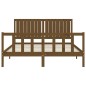 vidaXL Estructura de cama matrimonio con cabecero madera marrón miel vidaXL Estructura de cama matrimonio con cabecero madera marrón miel