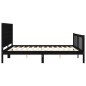 vidaXL Estructura cama de matrimonio con cabecero madera maciza negro