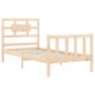 vidaXL Estructura de cama individual con cabecero madera maciza vidaXL Estructura de cama individual con cabecero madera maciza