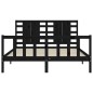 vidaXL Estructura de cama con cabecero madera maciza negro 160x200 cm vidaXL Estructura de cama con cabecero madera maciza negro 160x200 cm
