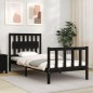 vidaXL Estructura de cama con cabecero madera maciza negro vidaXL Estructura de cama con cabecero madera maciza negro