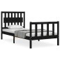 vidaXL Estructura de cama con cabecero madera maciza negro vidaXL Estructura de cama con cabecero madera maciza negro
