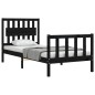 vidaXL Estructura de cama con cabecero madera maciza negro vidaXL Estructura de cama con cabecero madera maciza negro
