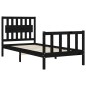 vidaXL Estructura de cama con cabecero madera maciza negro vidaXL Estructura de cama con cabecero madera maciza negro