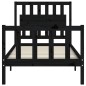 vidaXL Estructura de cama con cabecero madera maciza negro vidaXL Estructura de cama con cabecero madera maciza negro