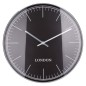 H&S Collection Reloj de pared borde de plata London negro y plateado H&S Collection Reloj de pared borde de plata London negro y plateado